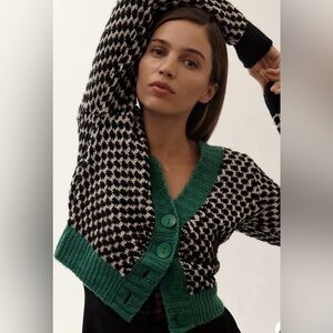 Anthropologie Black and Green Sweater